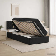 Letto con contenitore LED e materasso Nero 90 x 200 cm Velluto 3459284