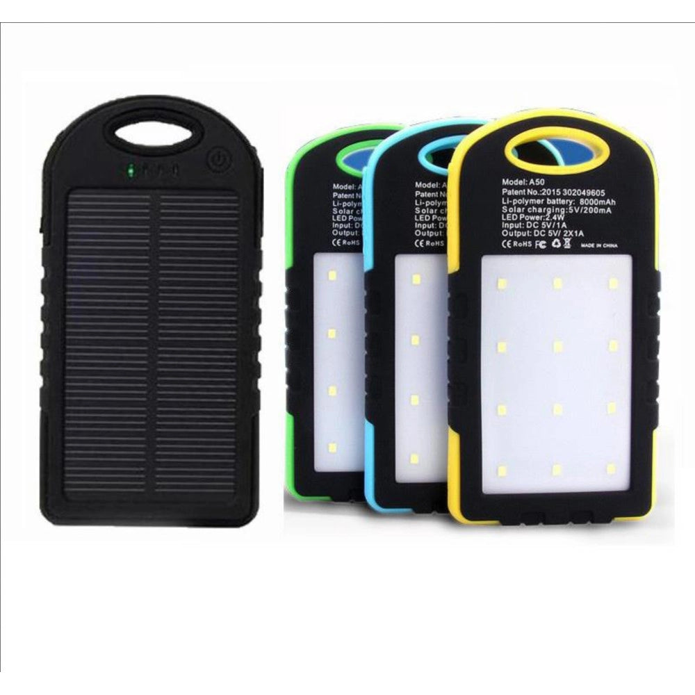 Trade Shop - Batteria Esterna Powerbank 8800 Mah Solare Luce Led Caricatore Smartphone -
