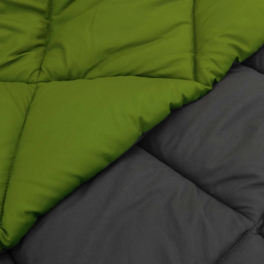 Piumone | Duvet Estivo Verde e Antracite 240 x 200 cm Microfibra