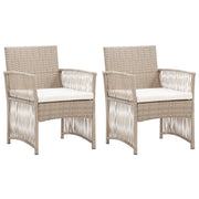 Poltrone da Giardino con Cuscini 2 pz Beige in Polyrattan 363408