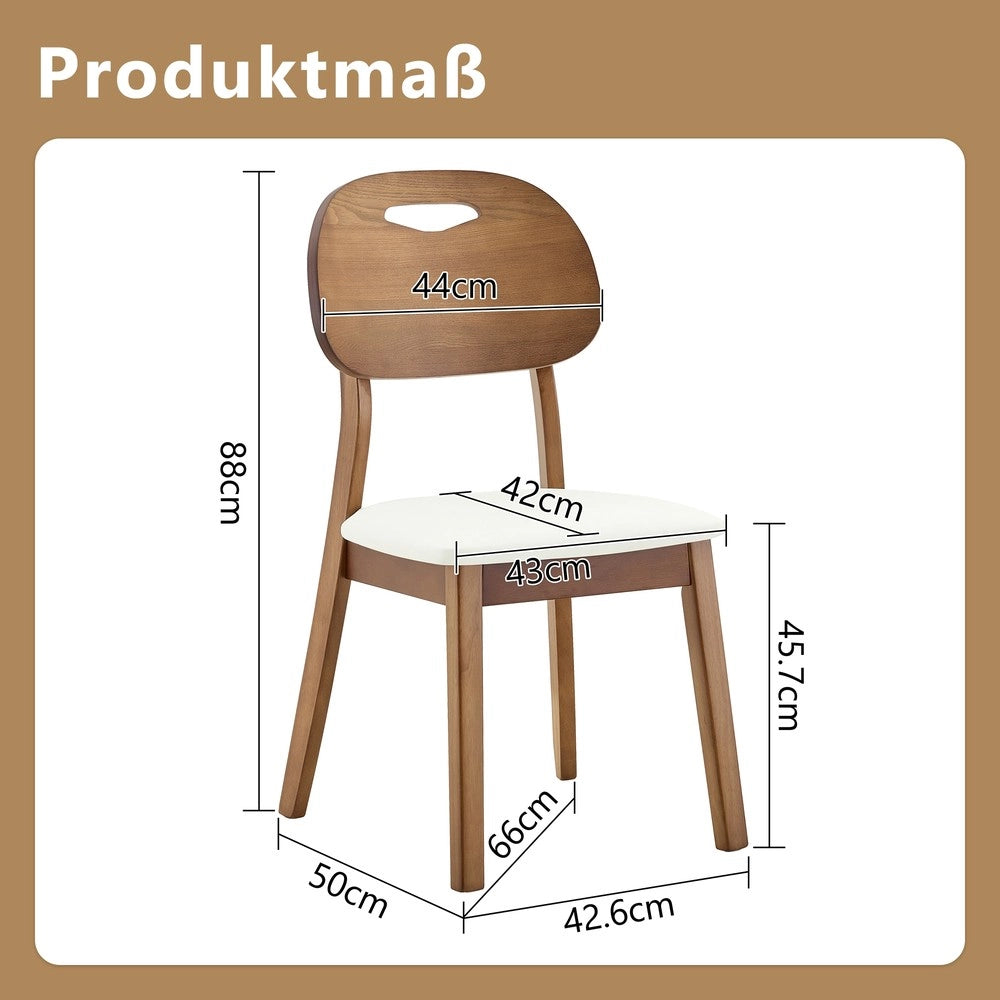 Set 2 Sedie da Pranzo Imbottite con Schienale Ovale ¨C MINIMAL ¨C Legno, Cucina e Soggiorno