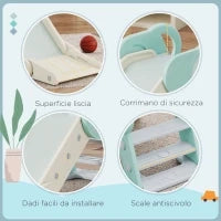 Scivolo per Bambini Pieghevole in Plastica Età 18 Mesi-3 Anni, 102x53x53cm, Verde