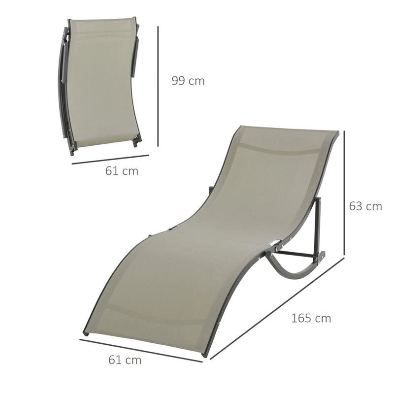 SET 2 SDRAIO DA GIARDINO PIEGHEVOLI 61 X 165 X 63 CM COLORE CACHI