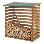 Legnaia da Esterno con Tetto Deposito Coperto per Legna da Ardere 123x116x64 cm [en.casa]