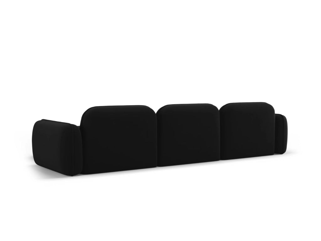 Cosmopolitan Design - Divano angolare modulare destro "Sydney" 4 posti in velluto nero 
