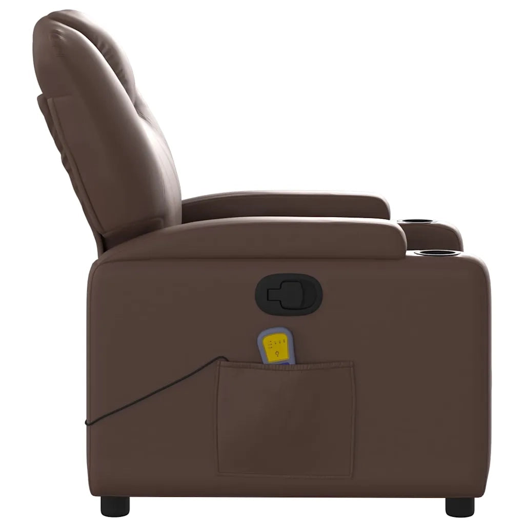 Poltrona Massaggiante Reclinabile marrone in Similpelle 372398
