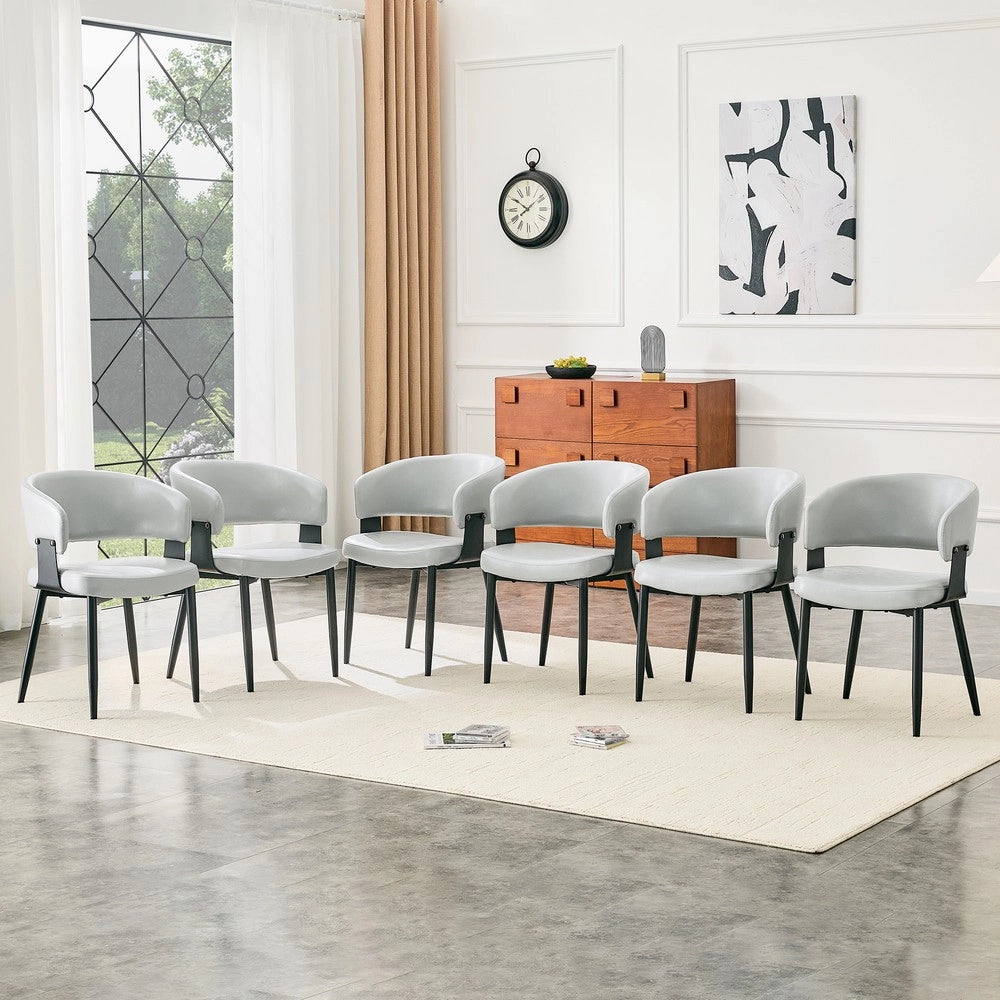 Sedie da Pranzo Set 2 Pezzi Stile Retro ¨C MINIMAL ¨C Similpelle, Braccioli, Gambe in Metallo