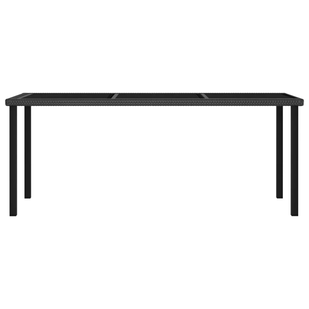 Set da Pranzo da Giardino 7 pz in Polyrattan Nero 3065697