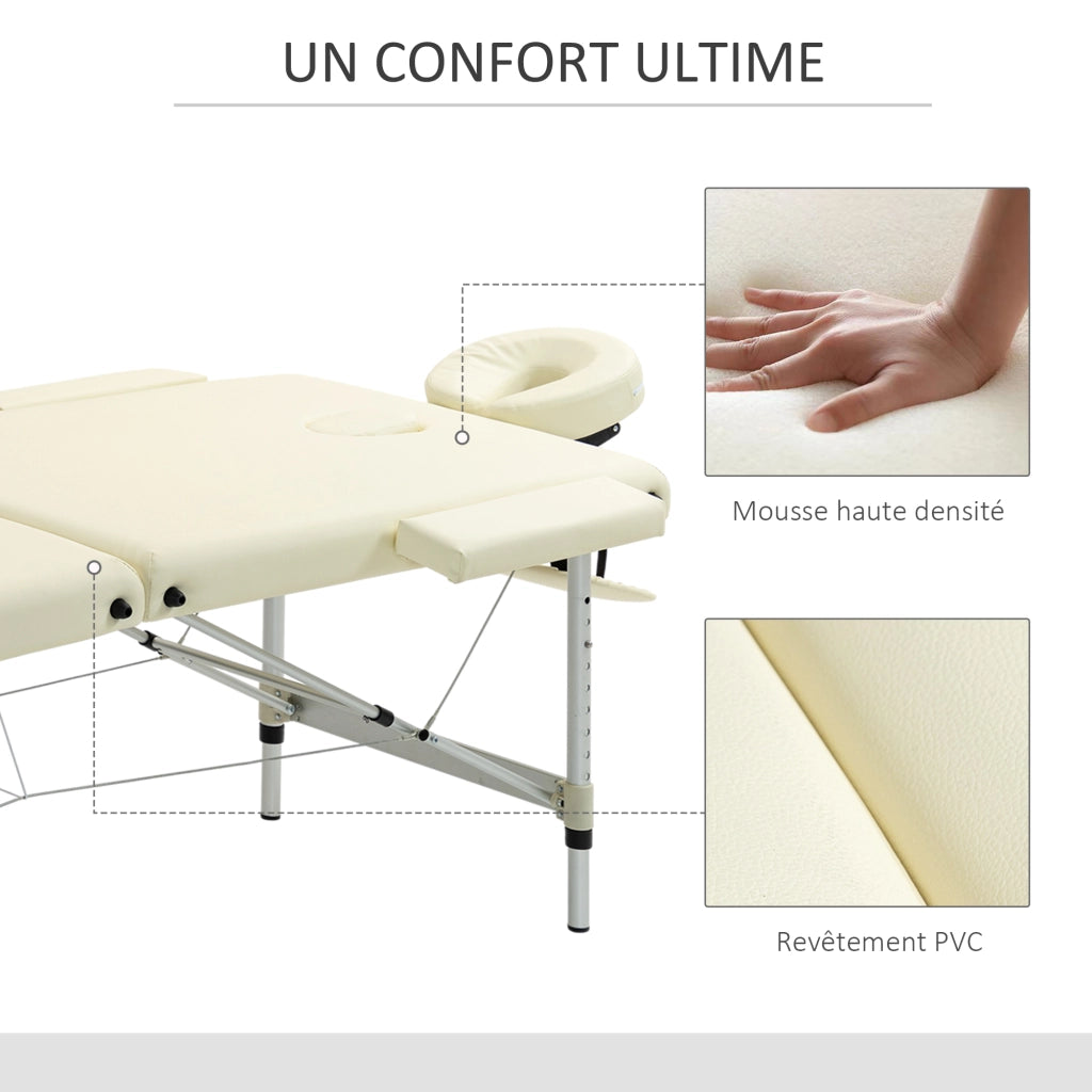Tavolo da massaggio pieghevole ¨C zephmum ¨C 210x90 cm crema