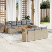 Set Divano da Giardino 11 pz con Cuscini Beige Misto Polyrattan 3256675