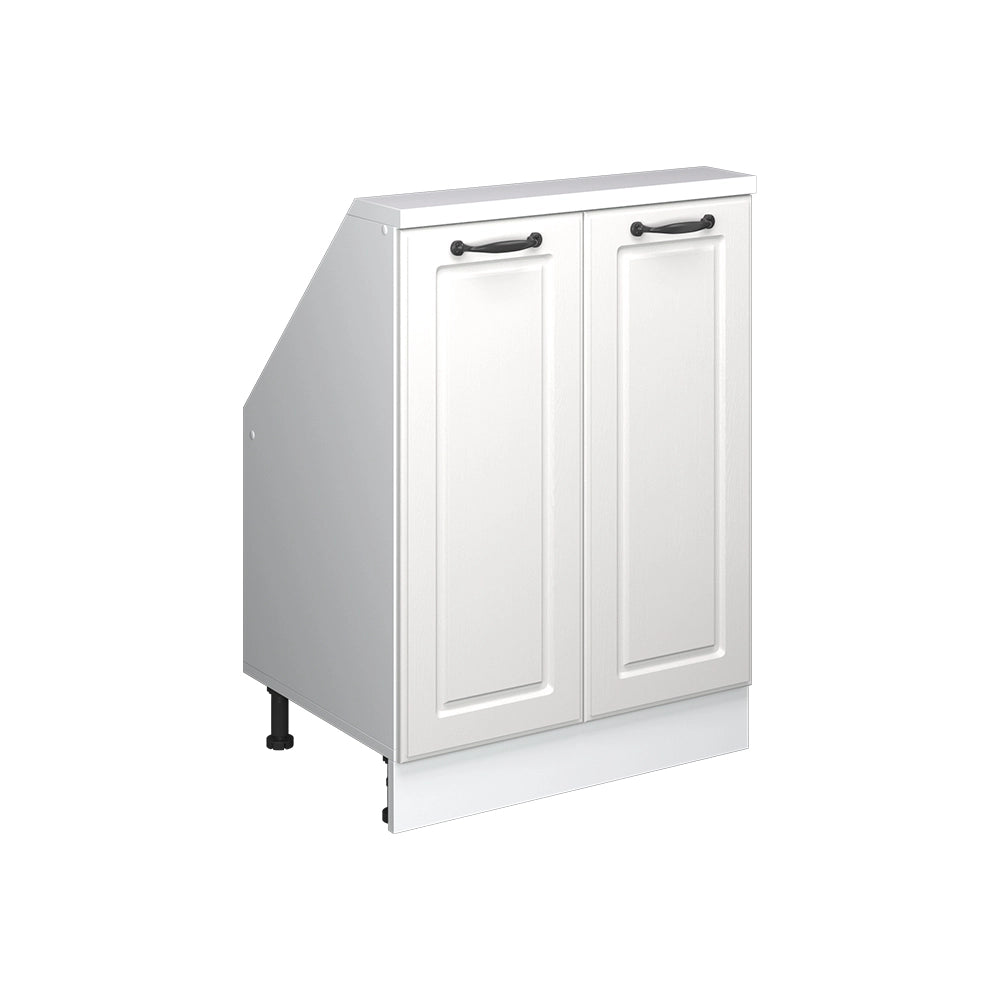 Mobile cucina sottotetto R-Line Bianco rustico/Bianco 60 cm con 2 porte Vicco