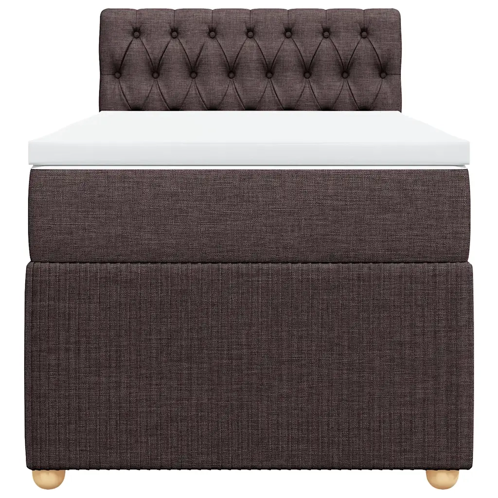 Giroletto a Molle con Materasso Marrone Scuro 90x190cm Tessuto