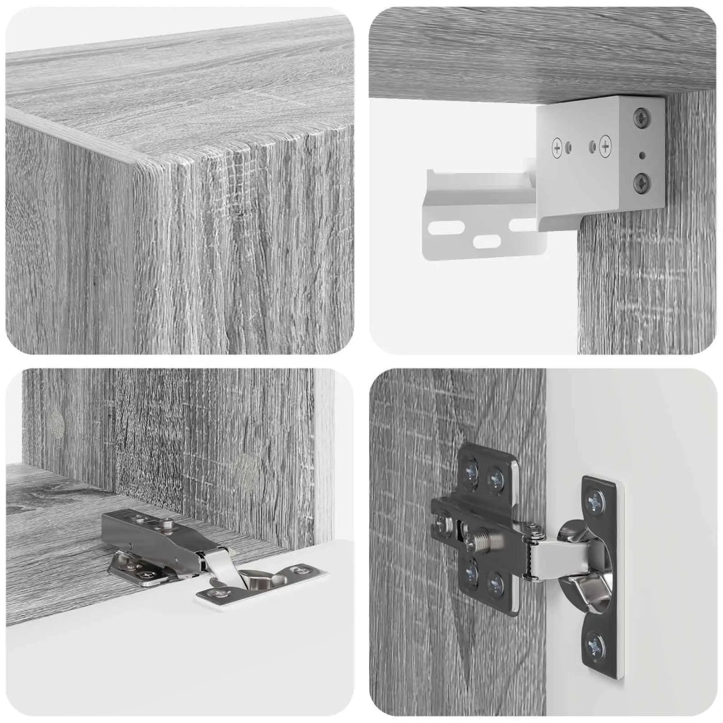 Set di Mobiletto da TV a Parete 4 pcs Grigio Sonoma
