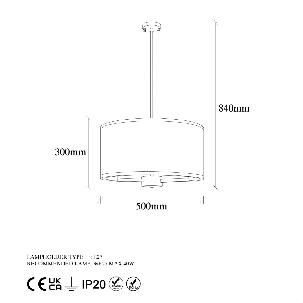 Rovegno, Lampada a Sospensione 942flg1371, Bianco