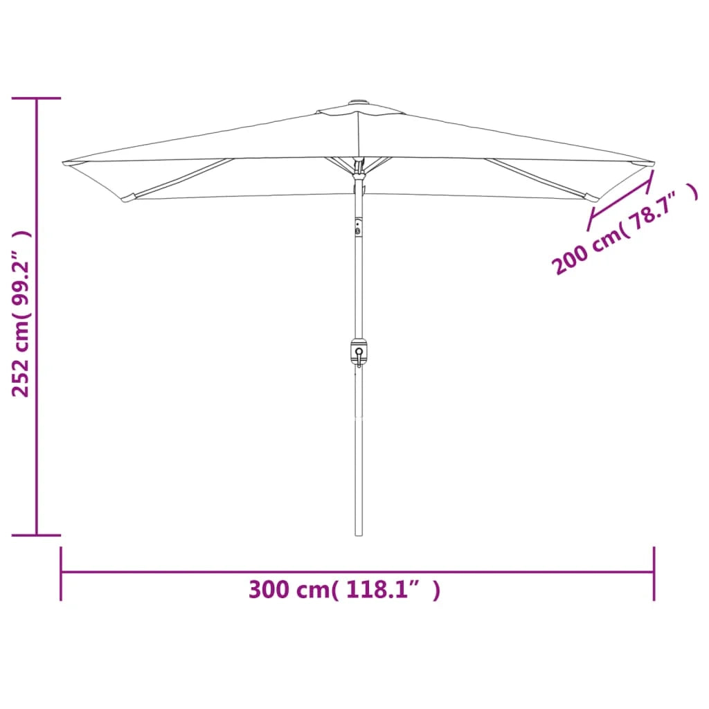 Ombrellone con palo in metallo 300 x 200 cm tortora 02_0008135