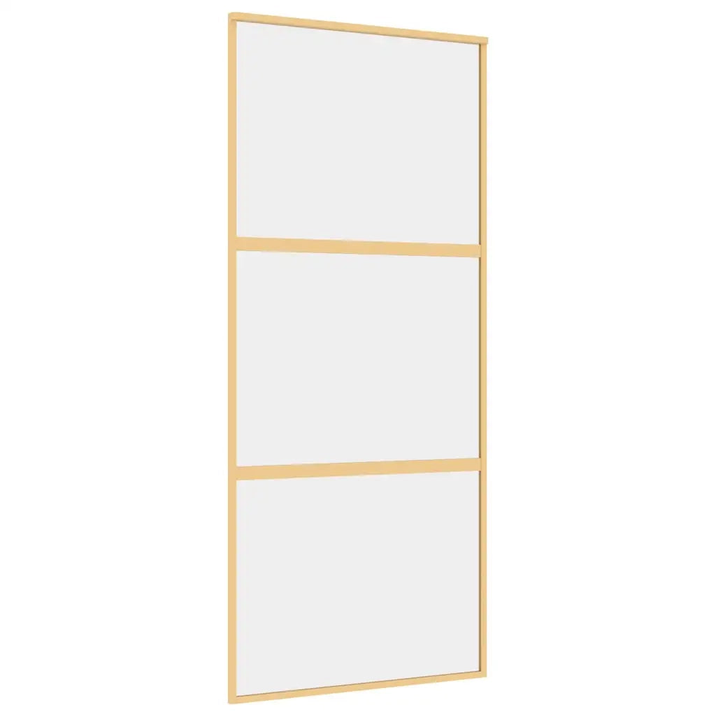 Porta Scorrevole Dorata 90x205 Vetro Trasparente ESG Alluminiocod mxl 107686