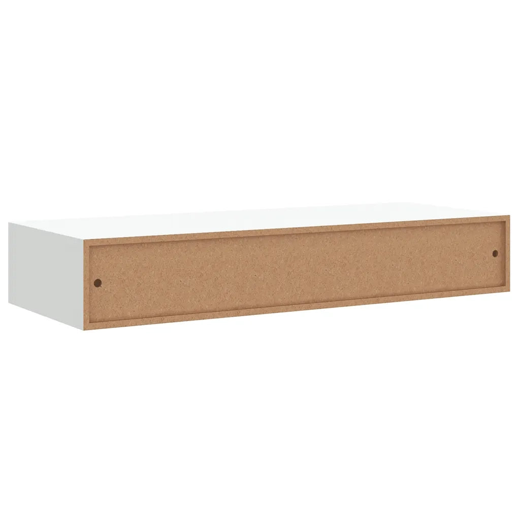 Scaffale con Cassetti da Parete | Mensola sospesa Bianco 60x23,5x10 cm in MDF