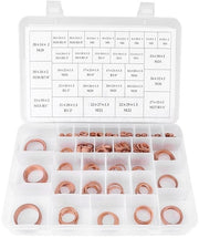 Set di anelli di copertura in rame - Assortimento da 30 pezzi - Con scatola di plastica - Adatto per diverse applicazioni