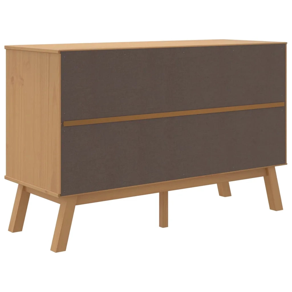 Credenza | Madia | Buffet da pranzo | Armadio da pranzo OLDEN Bianca e Marrone 114x43x73,5 cm Massello di Pino