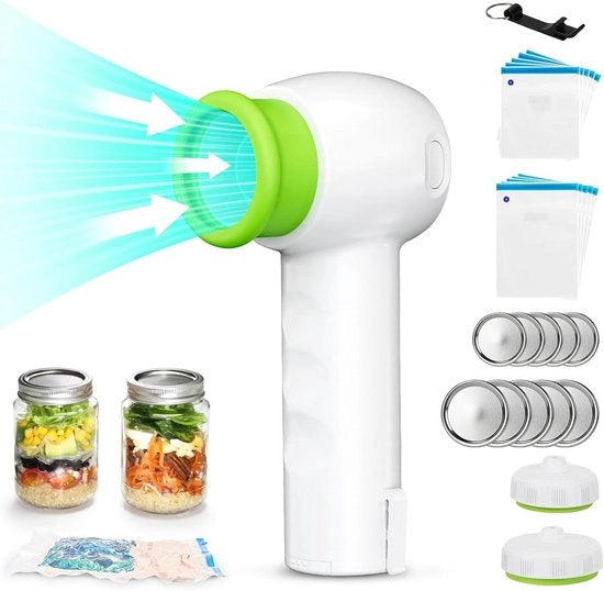 Impacco di vuoto per conservazione alimentare - Manuale macchina di imbustamento alimentare con 10 sacchetti di sigillatura riutilizzabili - Conservere carne e verdure