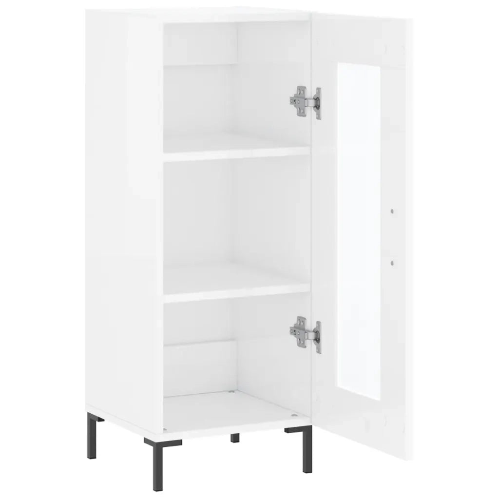 Credenza Bianco Lucido 34,5x34x90 cm in Legno Multistrato 828798