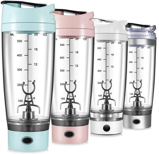 Mixer Proteine Elettrico Automatico - 600 ml - Caricabile via USB-C - Blu