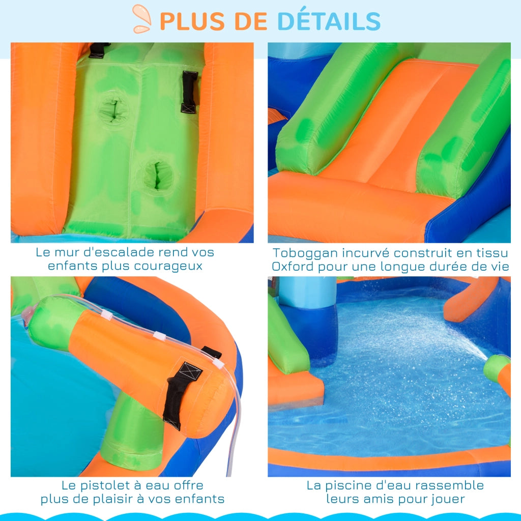 Castello gonflabile con toboga e piscina ¨C zephmum ¨C 420x370x230 cm multicolore