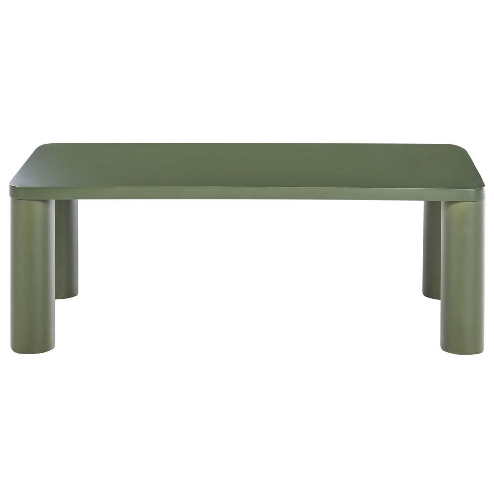 Tavolino con piano in MDF 120 x 60 cm verde Design moderno Gambe a coste Soggiorno