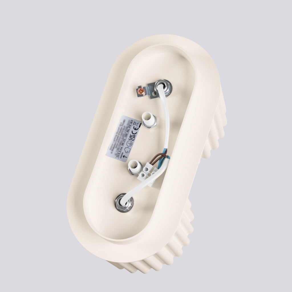 Plafoniera moderna beige ovale 21cm 2xGU10 VISTAO PureLume