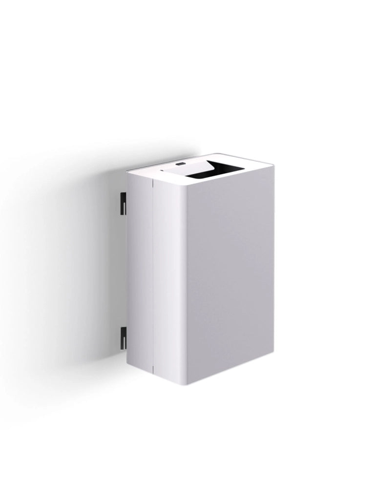 Pattumiera a Muro a 1 Scomparto da 35 L 39x25x56 cm con Contenitore Interno in Acciaio Verniciato Bianco
