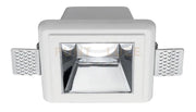 GFA641- FARETTO IN GESSO FINITURA CROMO DA INCASSO 1 LUCE ATTACCO GU10 12X12CM 7,6X7,6M