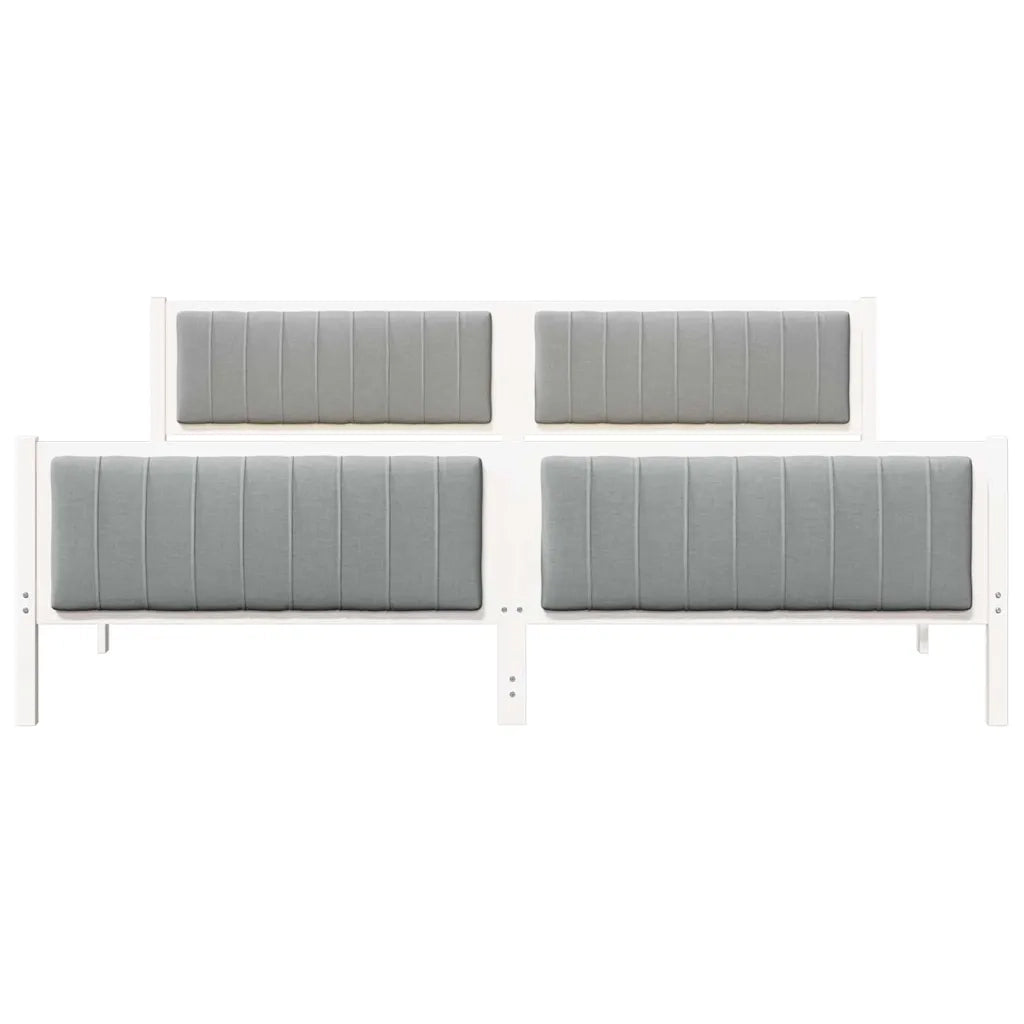 Struttura del Letto Bianco e grigio chiaro 200 x 200 cm 3394302