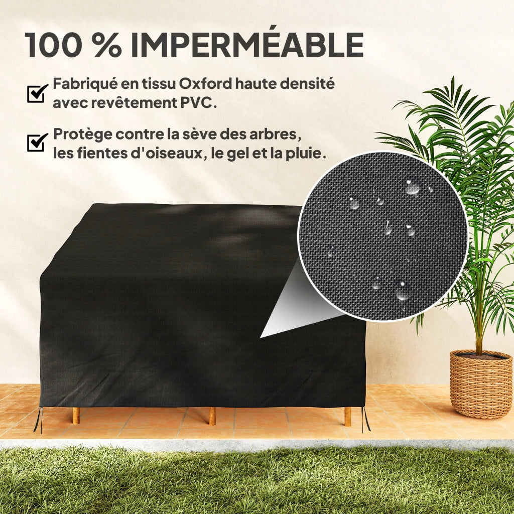 Copertina per divano da esterno impermeabile ¨C zephmum ¨C 140x84x56/94 cm nero
