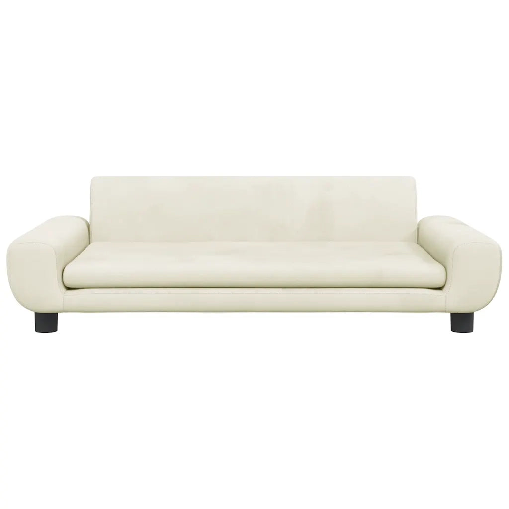 Divano per Bambini Crema 100x54x33 cm in Velluto