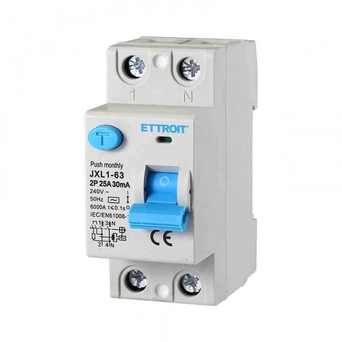 Ettroit Interruttore Differenziale Salvavita Puro 2P 25A 30mA 220V