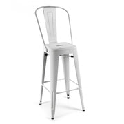 2x Sgabello alto industrial urban bianco cm 42 x 42 x 76 h
