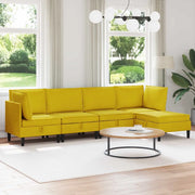 Set di mobili per il soggiorno con cuscino 5 pcs Giallo Velluto