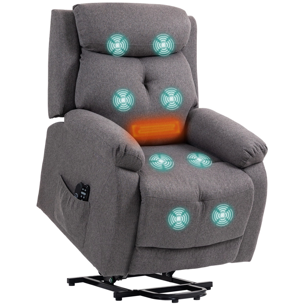 Poltrona massaggiante reclinabile elettrica con riscaldamento e USB ¨C zephmum ¨C grigio 86x94x105cm