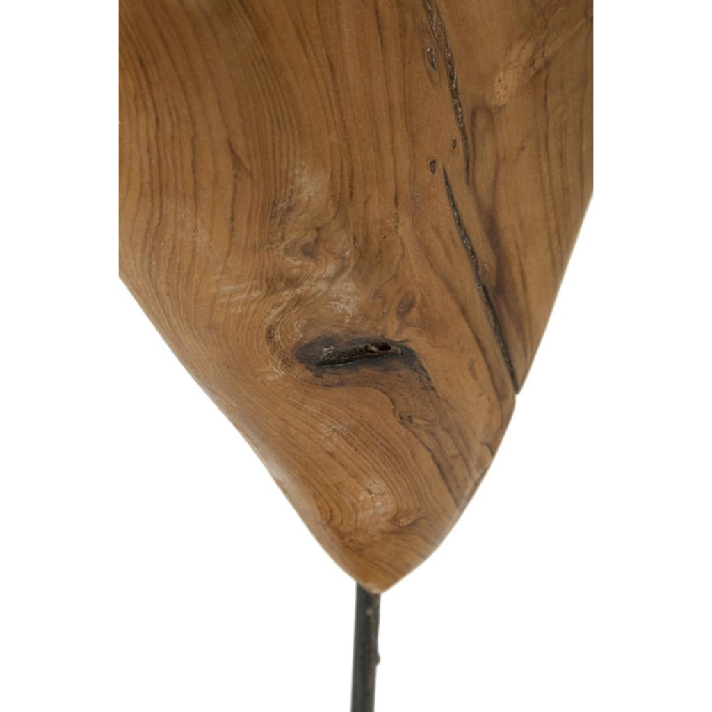Scultura Cuore 5, Marrone, Legno, 25x12x45 cm