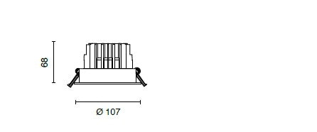 TRESOR FARETTO DA INCASSO LED 12W 3000K 895LM IP20 BIANCO  D.10,7CM