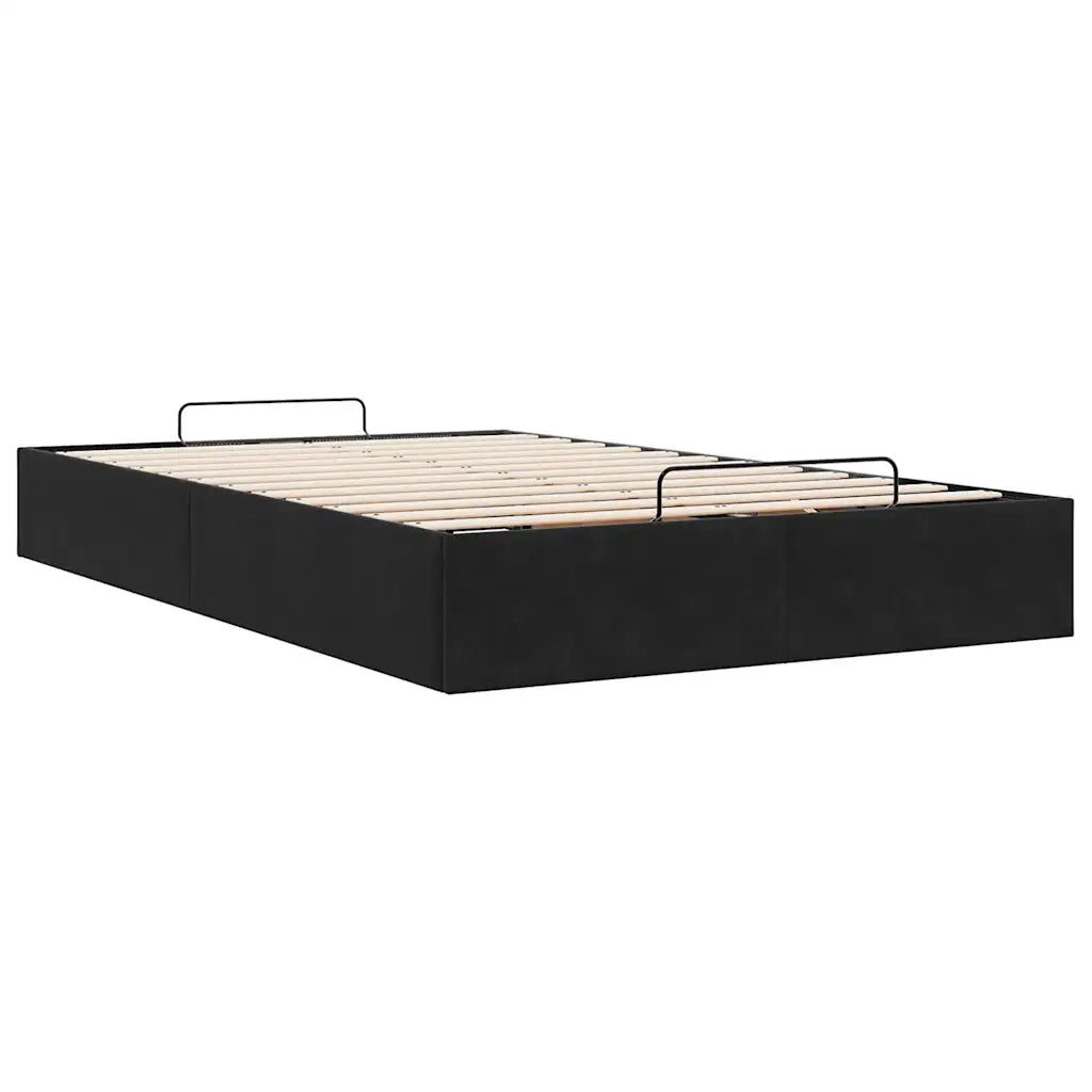 Struttura Letto Pouf Senza Materasso Nero 120x190 cm Velluto 3310951