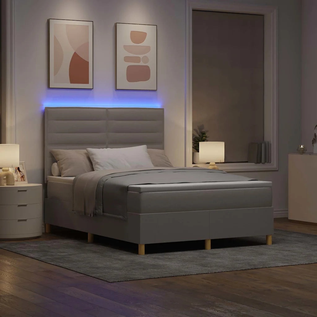 Letto a Sorgente LED con materasso Talpa 140 x 200 cm Tessuto