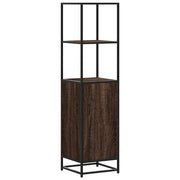 Credenza | Madia | Buffet da pranzo | Armadio da pranzo Rovere Marrone 35,5x35x139cm Legno Multistrato Metallo