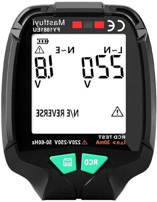 Verificatore di contatti - Controllo di fase della tensione AC 30V-250V RCD Zero (Fiammello europeo)
