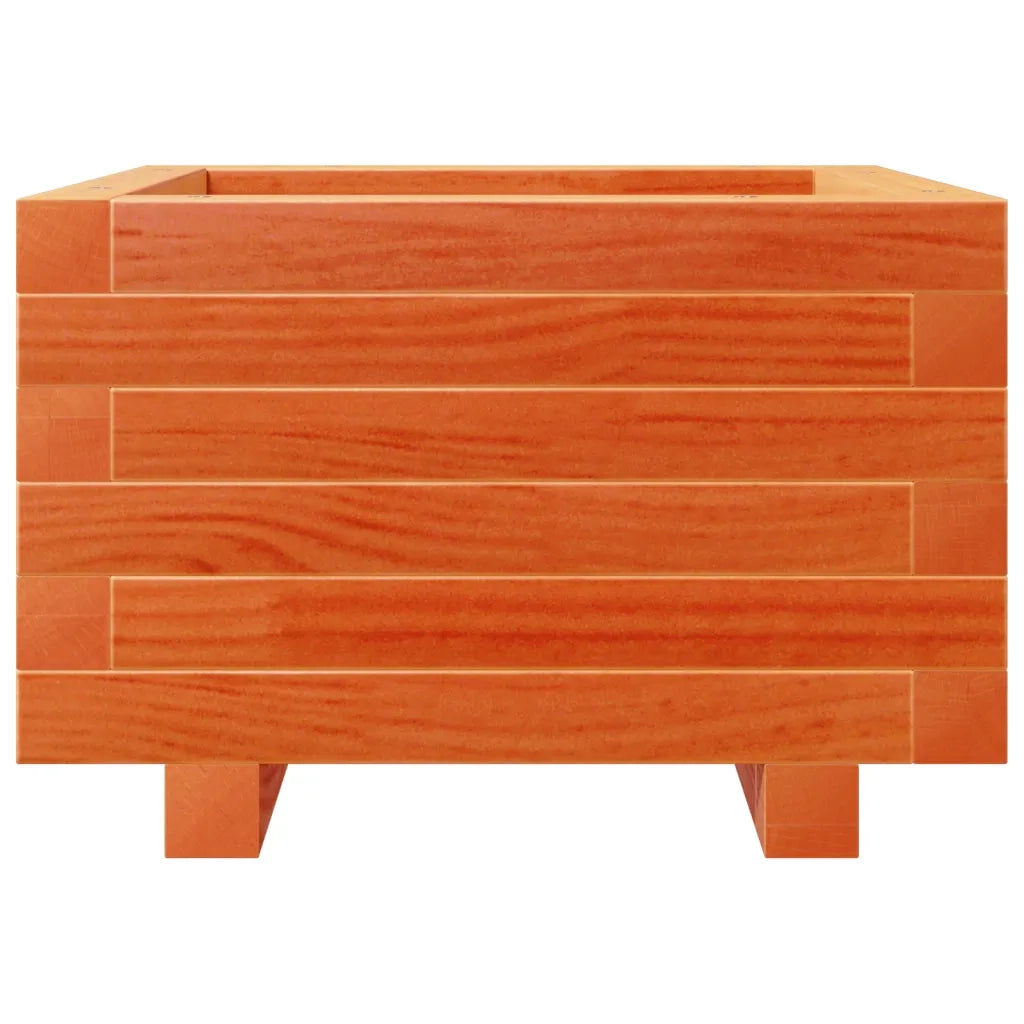 Fioriera | Cassetta per fiori | Vaso Giardino Marrone Cera 40x40x26,5cm Legno Massello Pino