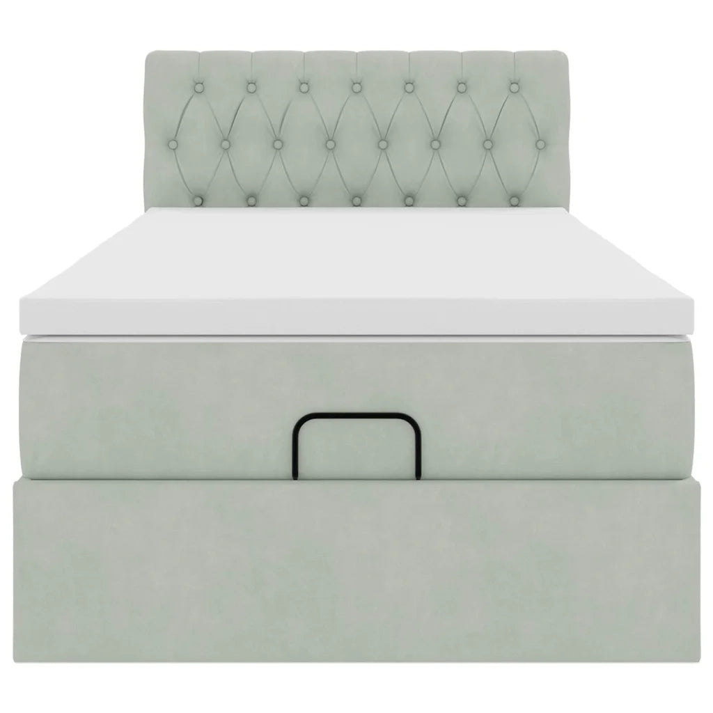Struttura Letto Pouf con Materasso 90x190 cm in Velluto