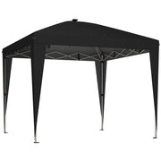 Gazebo Pieghevole da Giardino 297x297x288 cm ad Altezza Regolabile con Luce Centrale e Telecomando in Metallo e