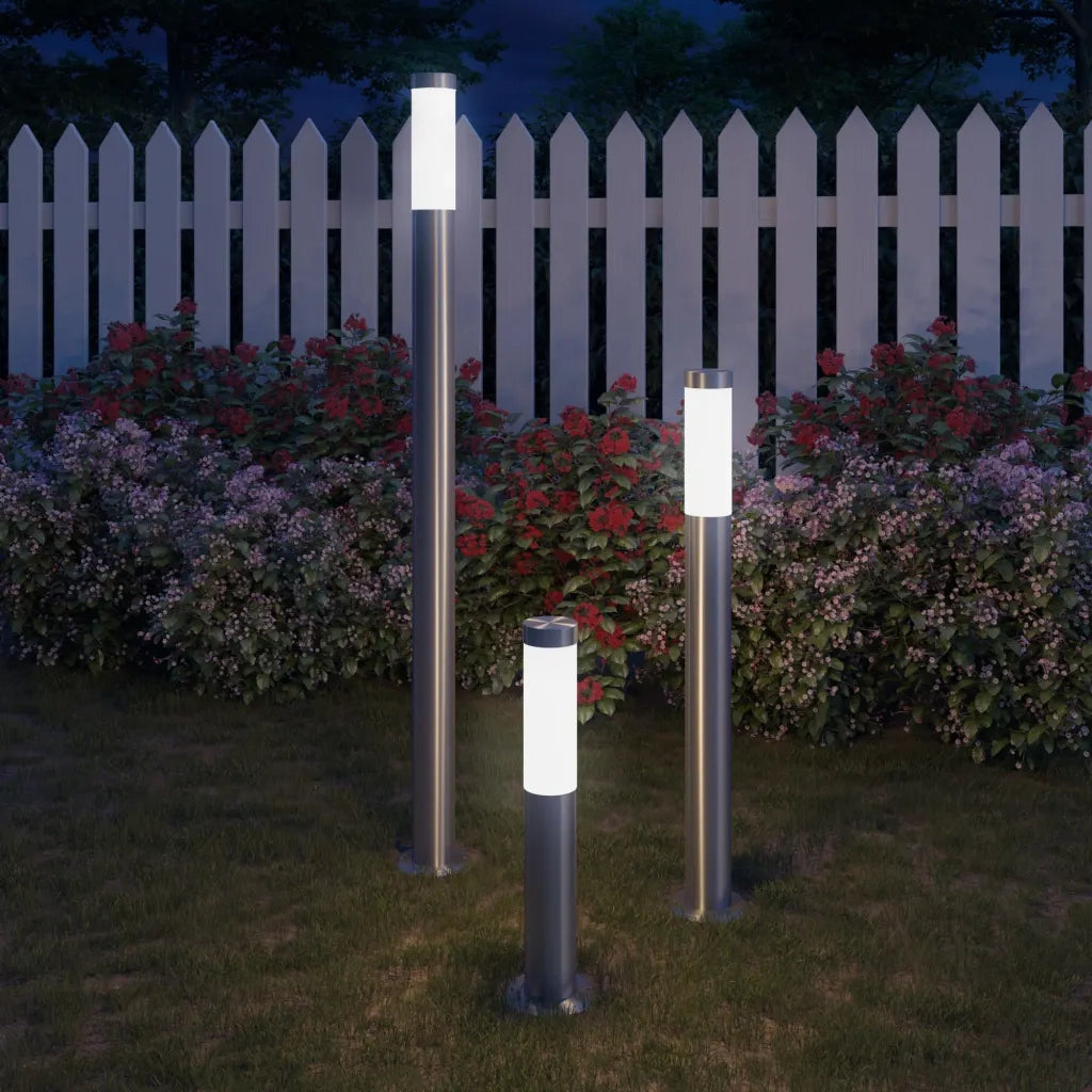 Lampioni da Giardino 3 pz Impermeabili in Acciaio Inox cod mxl 72422