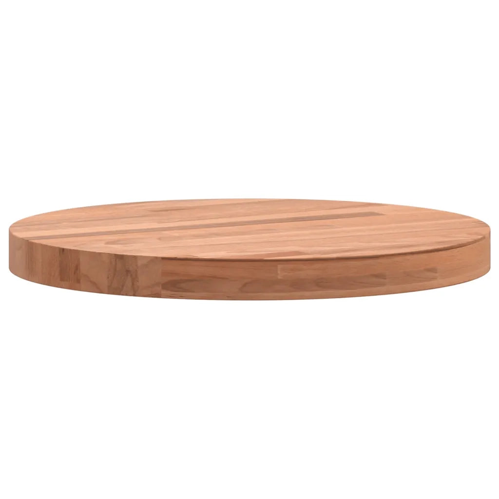Piano per Tavolo Ã˜30x2,5 cm Rotondo in Legno Massello di Faggio
