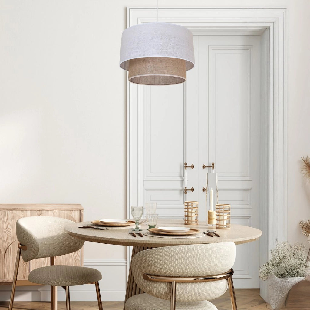 Lampada a sospensione BUENO juta bianco/beige E27 Milagro
